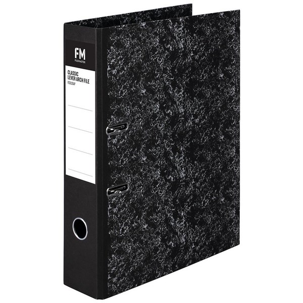 FM Classic Lever Arch File Foolscap Mottled Black OfficeMax NZ