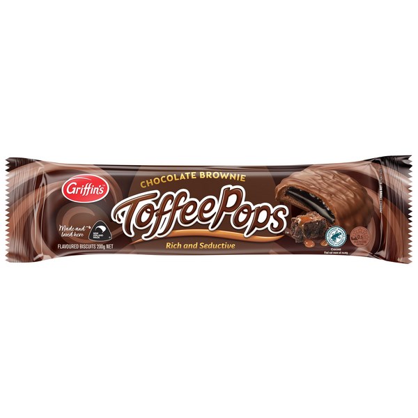 Griffin's Toffee Pops Biscuits Chocolate Brownie 200g OfficeMax NZ