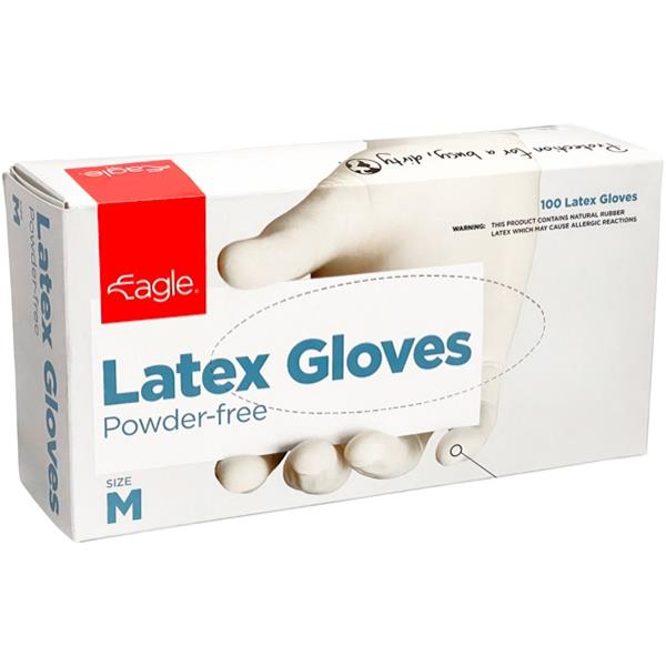 Eagle Latex Gloves PowderFree Medium, Pack of 100 OfficeMax NZ