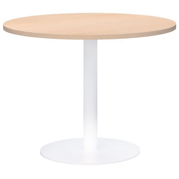 Accent Classic Round Meeting Table 900DIA, Refined Oak Top with White