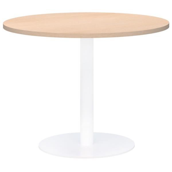 Accent Classic Round Meeting Table 800DIA, Refined Oak Top with White