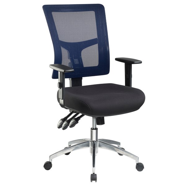 Enduro Adjustable Arms Chair Black/Blue/Alloy OfficeMax NZ