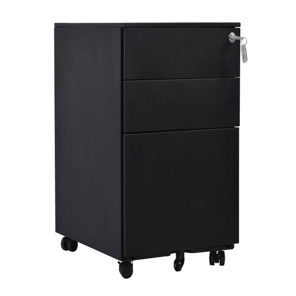 Emerge Mobile Slim 3 Drawer Black OfficeMax NZ