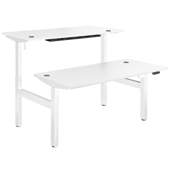 Emerge Electrical Dual Desk Adjustable 1800x800 White/White OfficeMax NZ