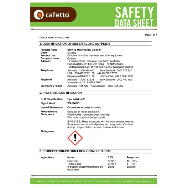 Breville Coffee Machine Eco Milk Frother Cleaner, Box of 2 OfficeMax NZ