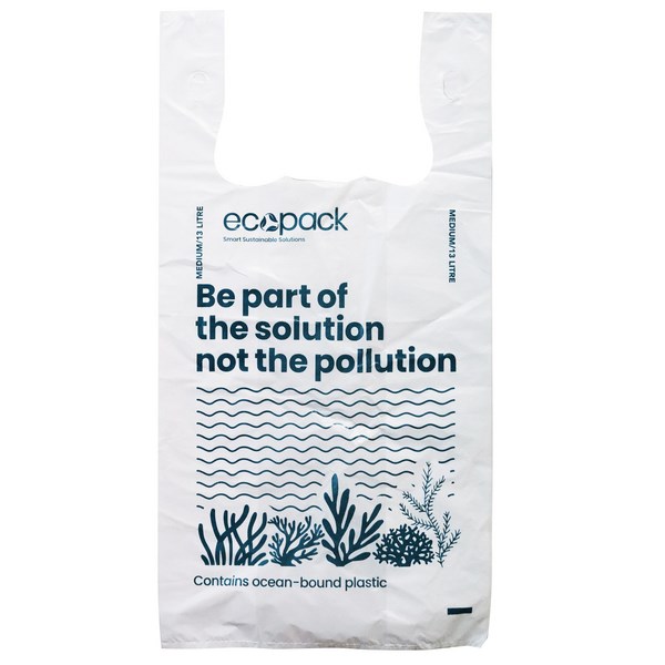 Ecopack Ocean Bound Plastic Recycled Bin Liners 13L, Carton of 5 Rolls