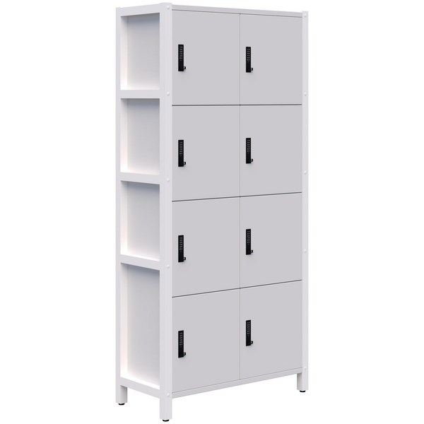 Grid 40 Locker Module Digital Locking 8 Door Locker 880x1890mm Snow