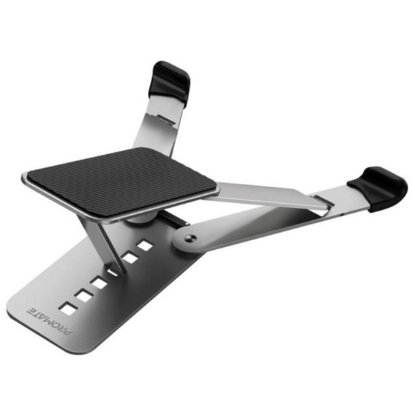 Promate Aluminium MultiAngle Portable Laptop Stand Grey OfficeMax NZ