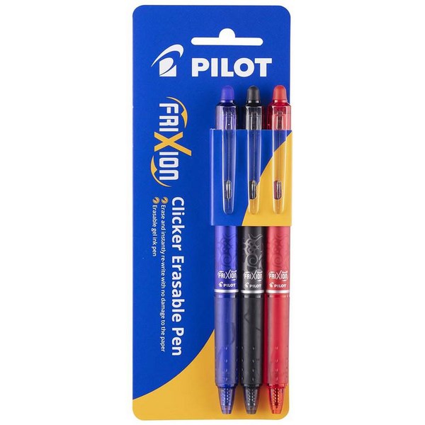 Pilot Frixion Assorted Clicker Erasable Rollerball Gel Pen 0.7mm Fine