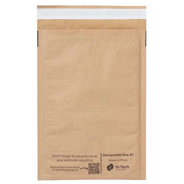 Paper Padded Mailer Size 1 184x279mm, Carton of 100