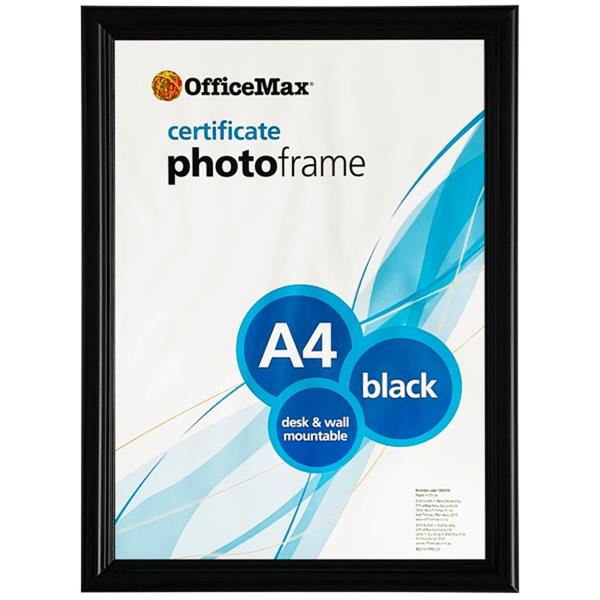 OfficeMax Certificate Frame Desk & Wall Mountable A4 Black OfficeMax NZ