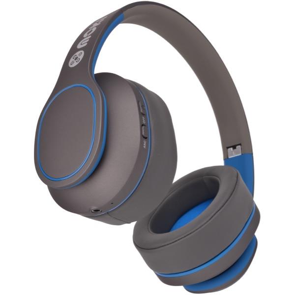 Moki Navigator Bluetooth Headphones Blue/Grey OfficeMax NZ