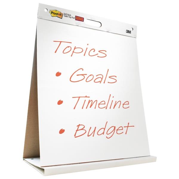 Postit® 563 Tabletop Easel Pad, 508x584mm, White, 20 Sheets OfficeMax NZ