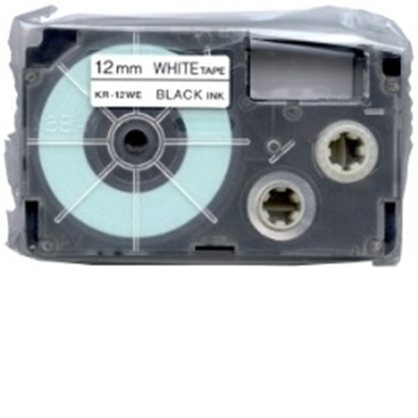 Casio EZ Label Tape 12mm Black on White OfficeMax NZ