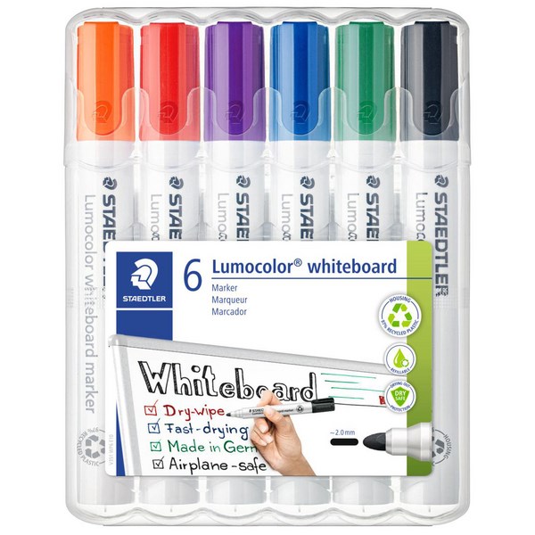 Staedtler Assorted Colours Lumocolor Whiteboard Marker Bullet Tip, Set