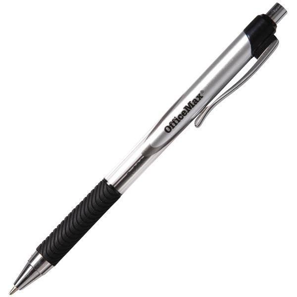1950320 OfficeMax Black Ballpoint Pen Rubber Grip 1.0mm Medium Tip