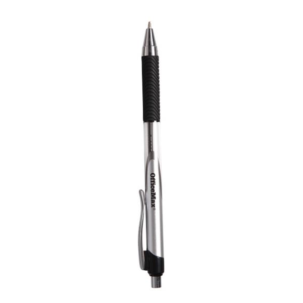 1950320 OfficeMax Black Ballpoint Pen Rubber Grip 1.0mm Medium Tip