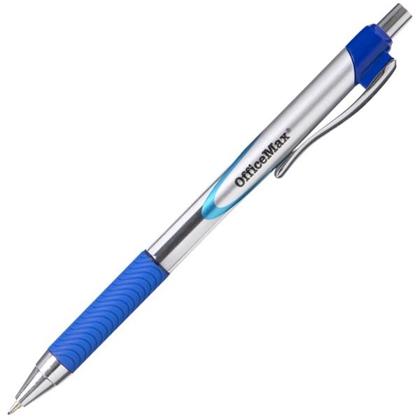 1950339 OfficeMax Blue Ballpoint Pen Rubber Grip 1.0mm Medium Tip