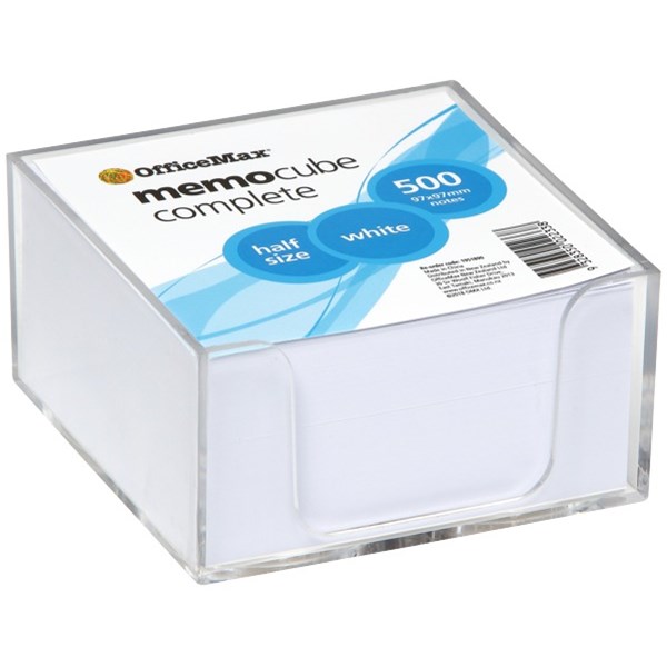 OfficeMax Memo Cube Complete 97x97mm Half Size White OfficeMax NZ