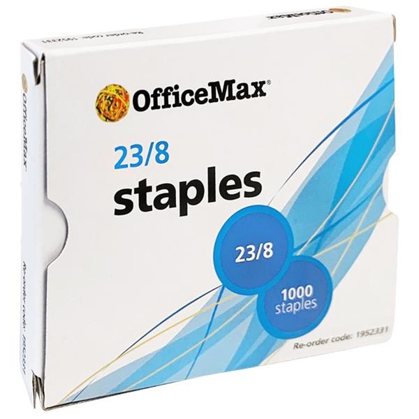 OfficeMax Staples 23/8 8mm, Box of 1000 OfficeMax NZ