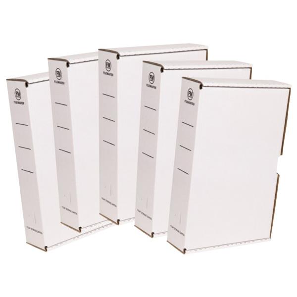 FM Storage Box File Foolscap White, Pack of 5 OfficeMax NZ