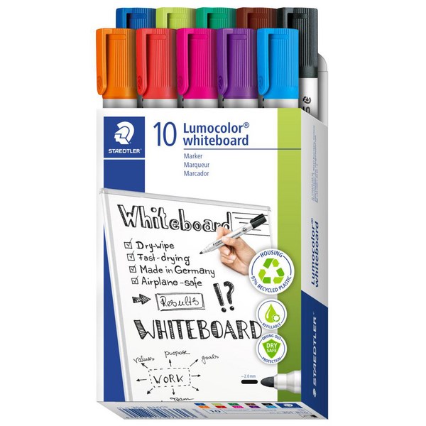 Staedtler Lumocolor Whiteboard Markers Bullet Tip Assorted Colours