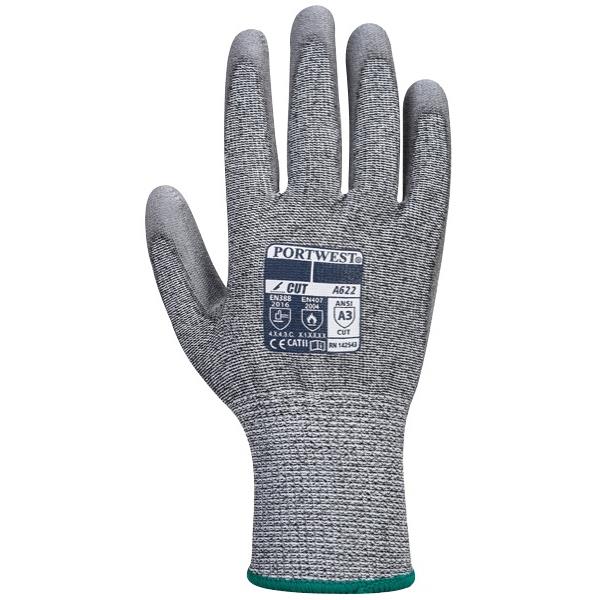 Portwest A622 Cut Level 5 Gloves PU Palm 2XL Grey, Pack of 12