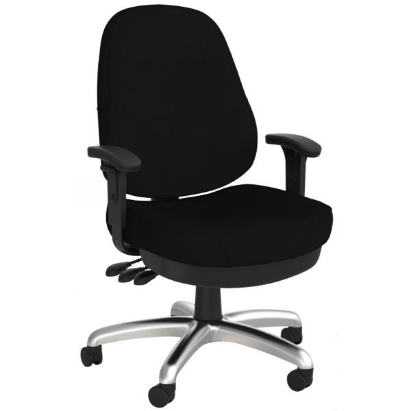 Plymouth Heavy Duty Task Chair With Arms High Back Breathe Fabric/Black