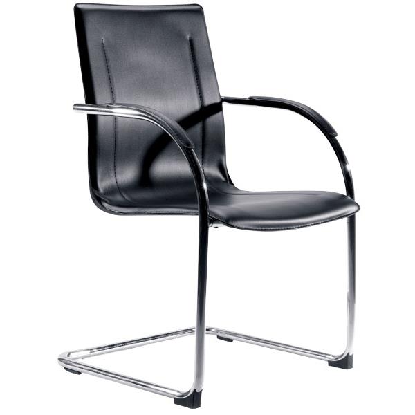 Matrix Visitor Chair With Arms Black Leatherette OfficeMax NZ