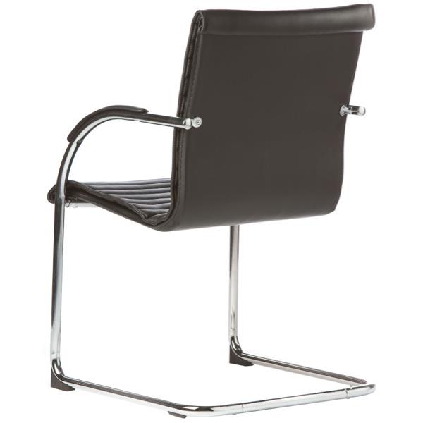 Matrix Visitor Chair With Arms Black Padded PU Cover OfficeMax NZ