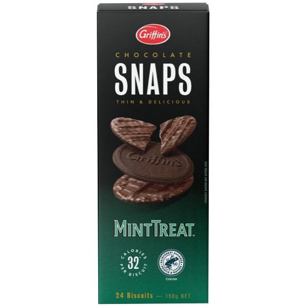 Griffin's Chocolate Snaps Biscuits Mint Treat 150g OfficeMax NZ