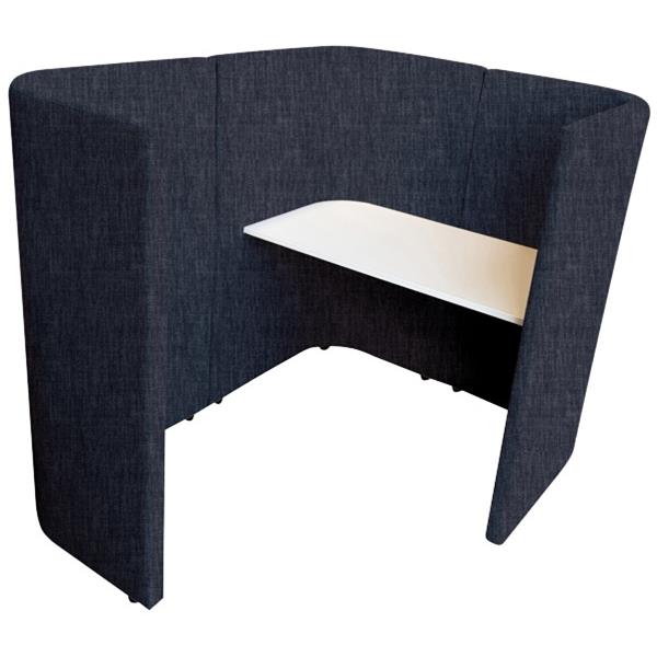 FurnNZ Kozi Pod 3 Corner With Desk Keylargo Fabric/Navy OfficeMax NZ