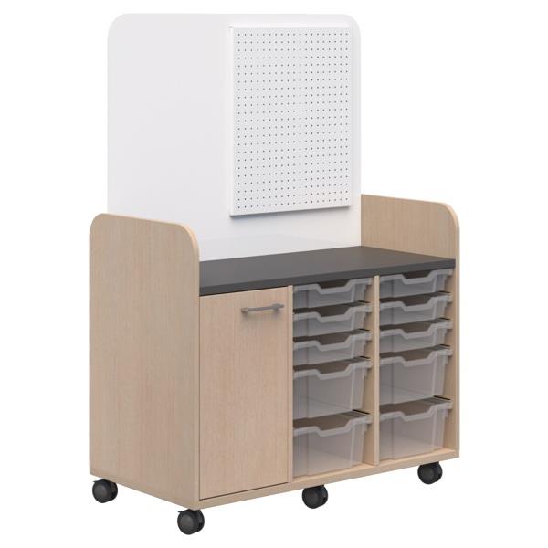 Makerspace Mobile Trolley 1040x550mm Refined Oak OfficeMax NZ