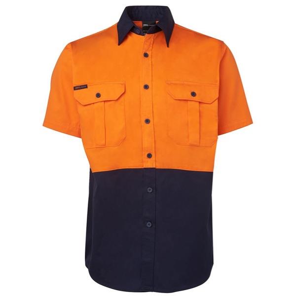 JB's Wear Hi Vis Shirt Short Sleeve Orange/Navy Medium OfficeMax NZ