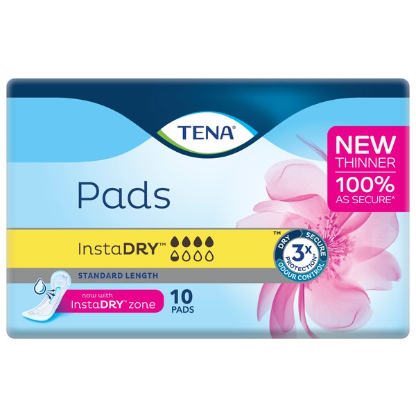 TENA Extra Incontinence Pads Women's Long Length, 6 Packs of 10