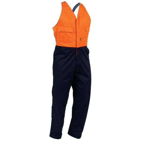Workzone Easy Action Cotton Overalls Orange/Navy Size 11 OfficeMax NZ