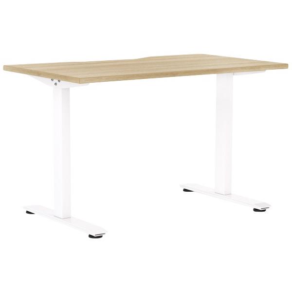 Klever Single User Desk Scallop Top 1200mm Classic Oak/White OfficeMax NZ