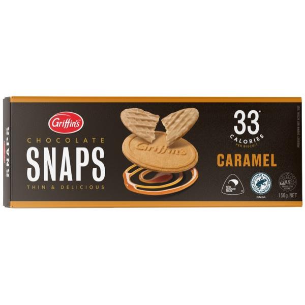 Griffin's Chocolate Snaps Biscuits Caramel 150g OfficeMax NZ