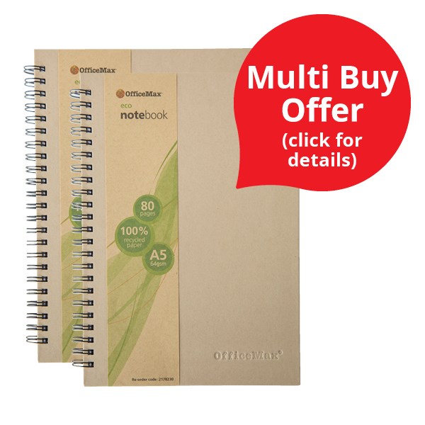 OfficeMax Eco A5 Notebook 80 Pages OfficeMax NZ