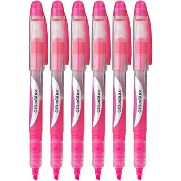 OfficeMax Pink Liquid Ink Pen Style Highlighters, Pack of 6 OfficeMax NZ