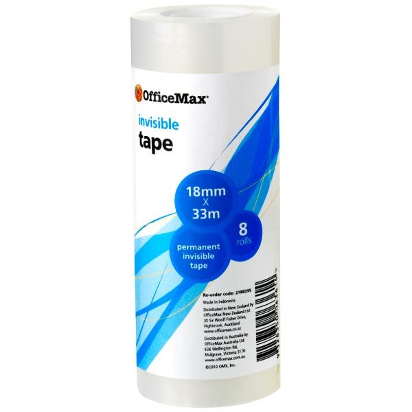 OfficeMax Invisible Tape 18mm x 33mm, Pack of 8 OfficeMax NZ