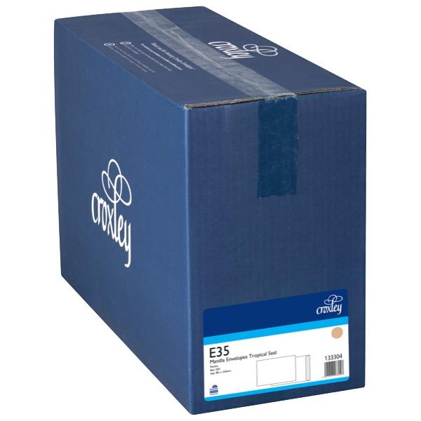 Croxley E35 Pocket Envelopes Tropical Seal Manilla 133304, Box of 250