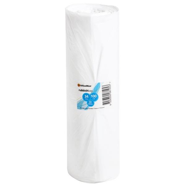 OfficeMax Plastic Rubbish Bags XL 300x280x710mm 20 Micron White, Roll