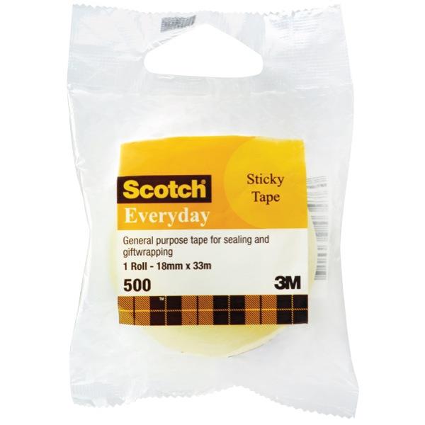 3M™Scotch® 500 Everyday Tape 18mm x 33m Clear OfficeMax NZ