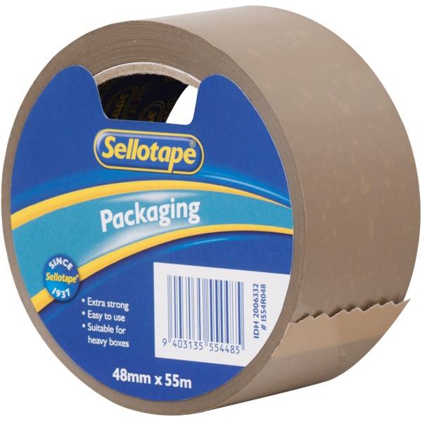 Sellotape 1554 Packaging Tape 48mm x 55m Brown OfficeMax NZ