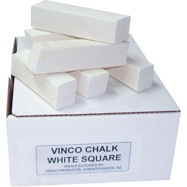 Vinco Giant Square Marking Chalk Sticks 80x20mm White, Box of 36