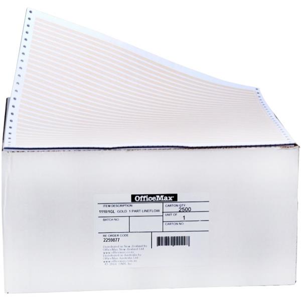 OfficeMax 1110/1GL 1 Part Ruled Lineflow Paper, Carton of 2500