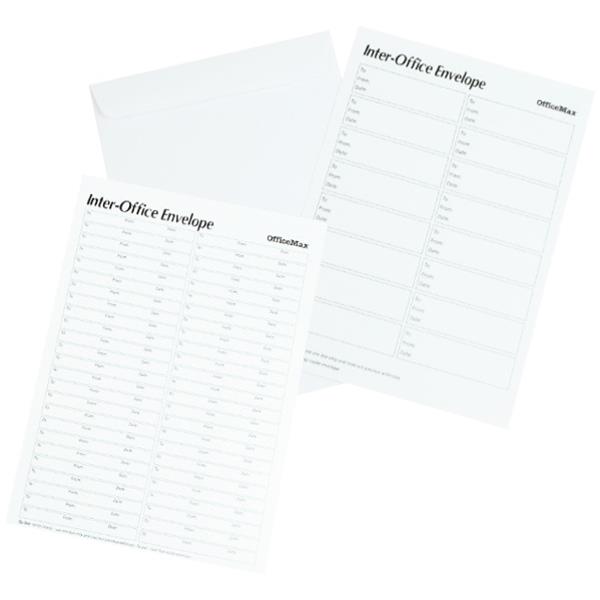 OfficeMax C4 InterOffice Envelopes 16 Entries White, Box of 250
