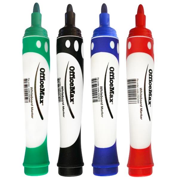 OfficeMax Assorted Colours Whiteboard Markers Bullet Tip, Pack of 4