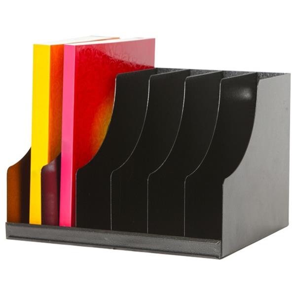 Desk File Sorter, 6 Slots, Black Metal OfficeMax NZ